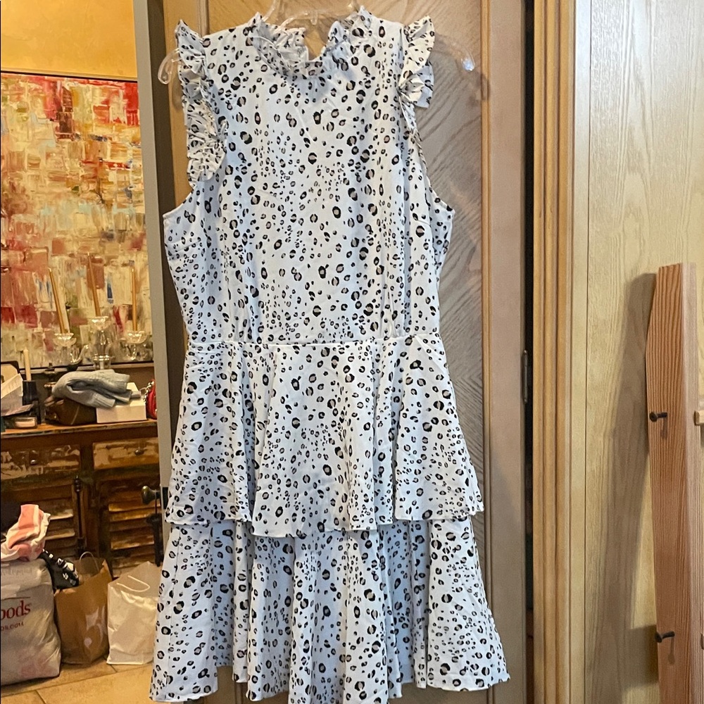 L love leopard print dress size large